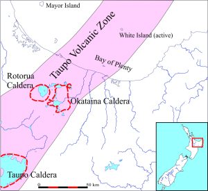 Calderas in Taupo Volcanic Zone