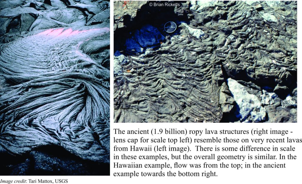 Modern and ancient ropy lavas