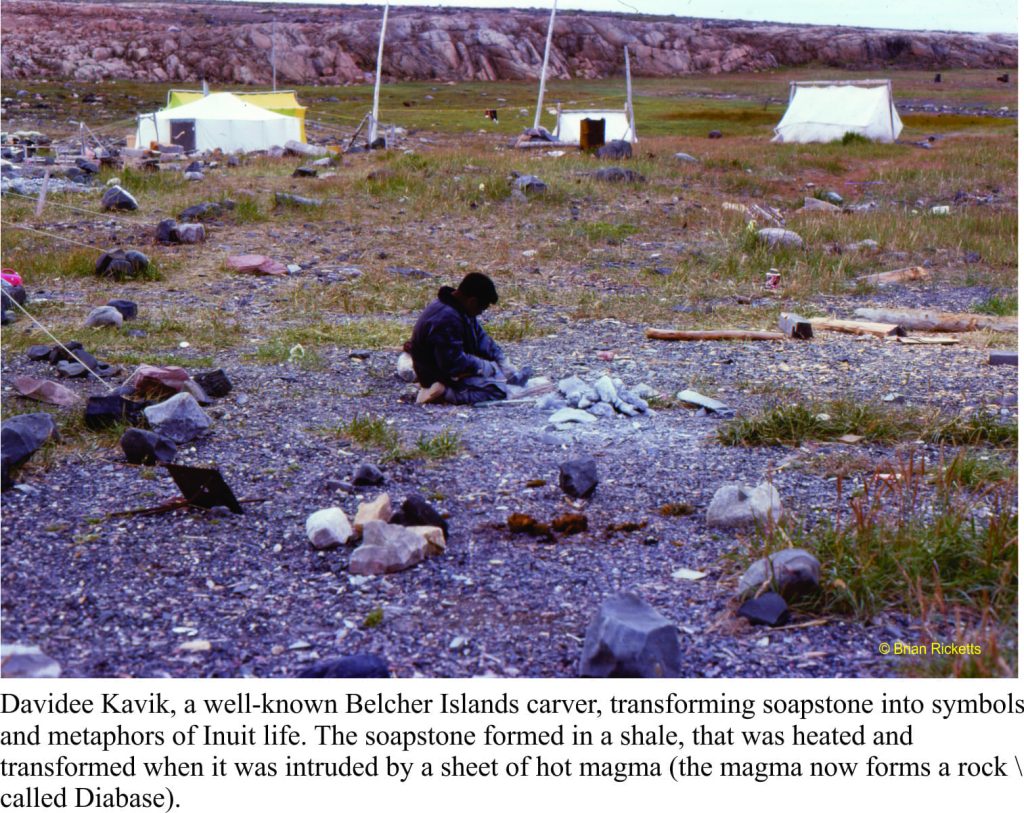 Davidee Kavik, soapstone carver on holiday on Tukarak Island