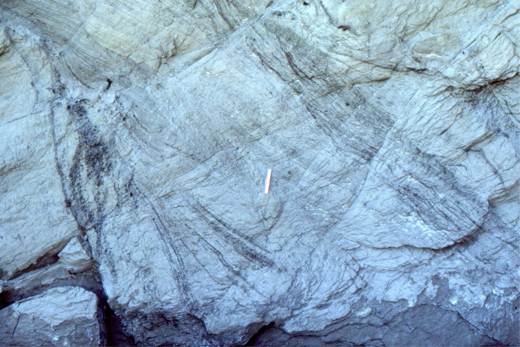 Tabular crossbed sets in sandstone. Flow was to top left.