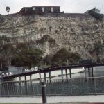 Stacking of sandstone and conglomerate-filled submarine channels in the Miocene Capistrano Formation, Dana Point, California.