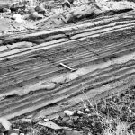 Channel overbank facies containing thin graded sandstone, thin sandstone beds with ripples and starved ripples, and Bouma Td-e mudstones. Omarolluk Fm. Proterozoic, Belcher Islands