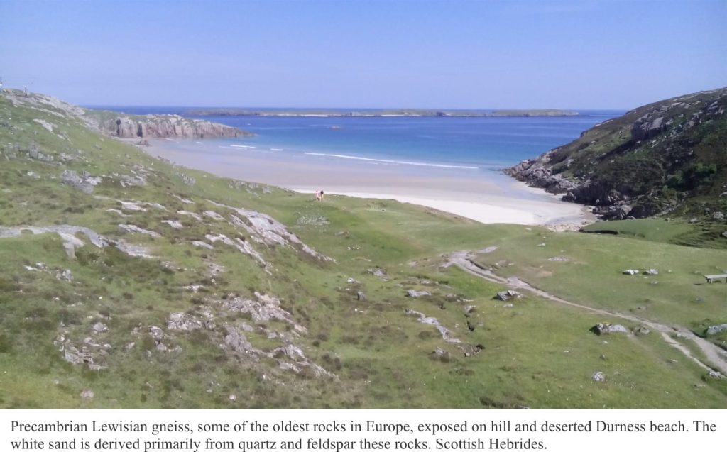 Precambrian Lewisian gneiss exposed at Durness, Scottish Hebrides.