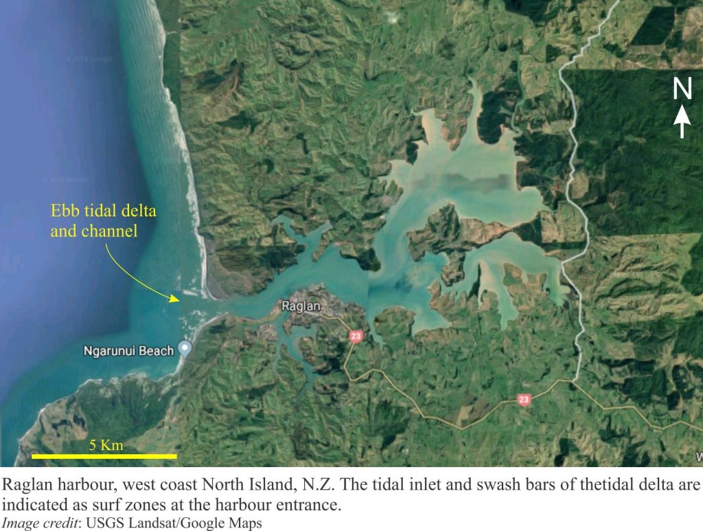 Landsat image of Raglan Harbour