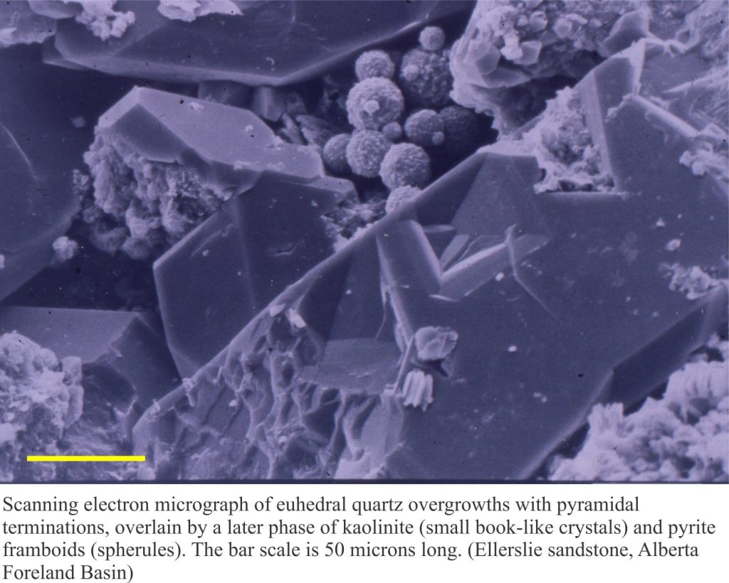 SEM of quartz overgrowths