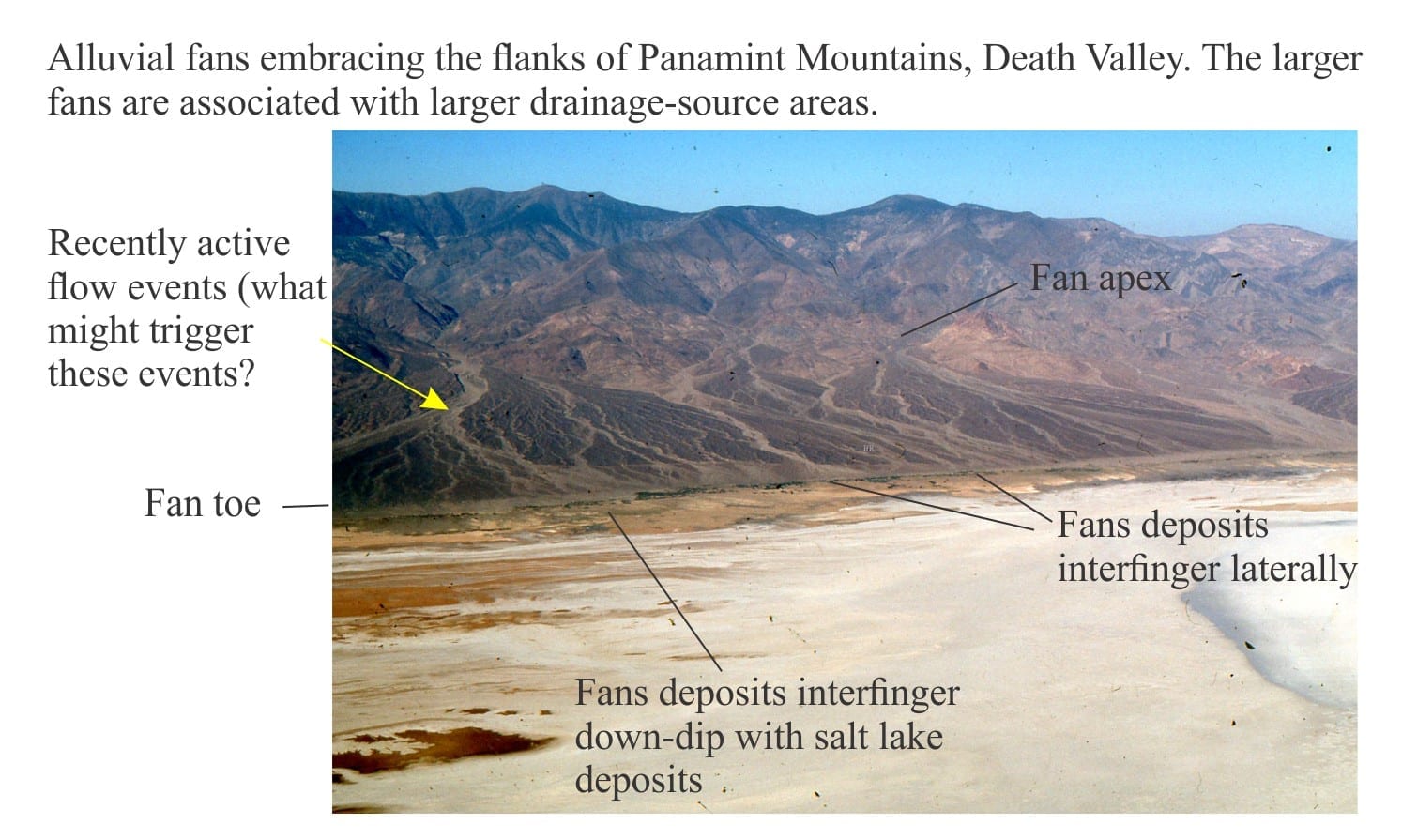 Sedimentary structures: Alluvial fans Geological Digressions