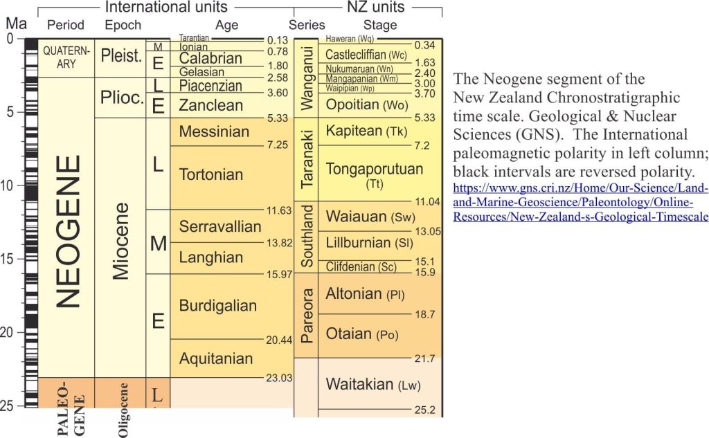 New Zealand local chronostratigraphy