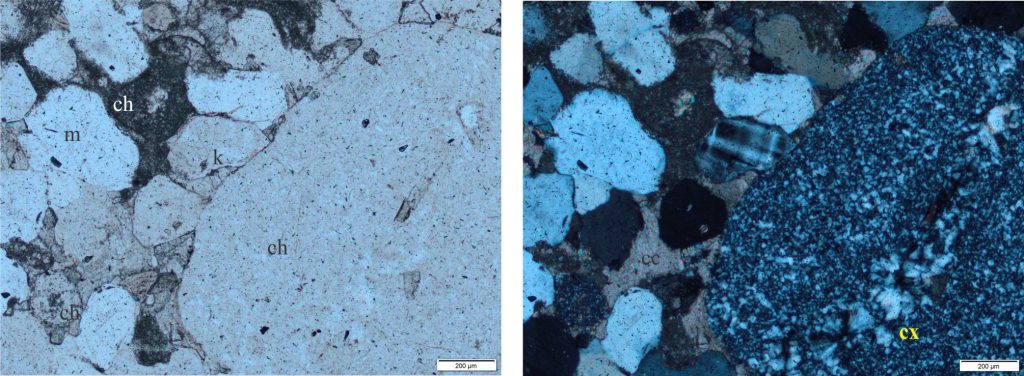 Recrystallized chert in a sublitharenite