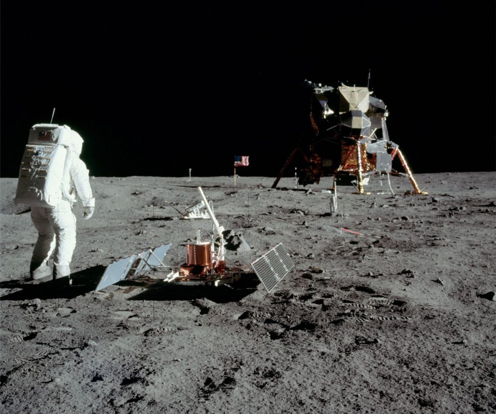 The first seismometer to be installed on a planetary body other than Earth, was at the Apollo 11 landing site on Mare Tranquillitatis. The passive seismic experiment lasted about 3 weeks. Here, astronaut Buzz Aldrin has deployed two solar panels and antenna. Several boot impressions are visible in the soft regolith soil. https://www.geological-digressions.com/wp-content/uploads/2023/08/moonquake-categories-table-scaled-1.jpgImage credit: NASA